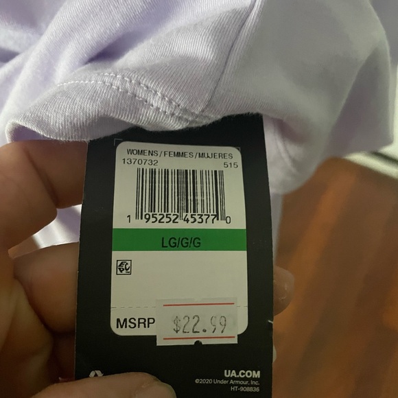 NWT Under Amor sports outfit T shirt/Shorts lavender Size Large - Picture 9 of 9